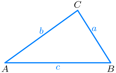 Triangle for Law of Sines and Law of Cosines