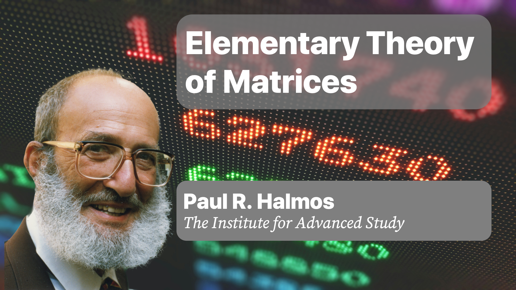 Elementary Theory of Matrices