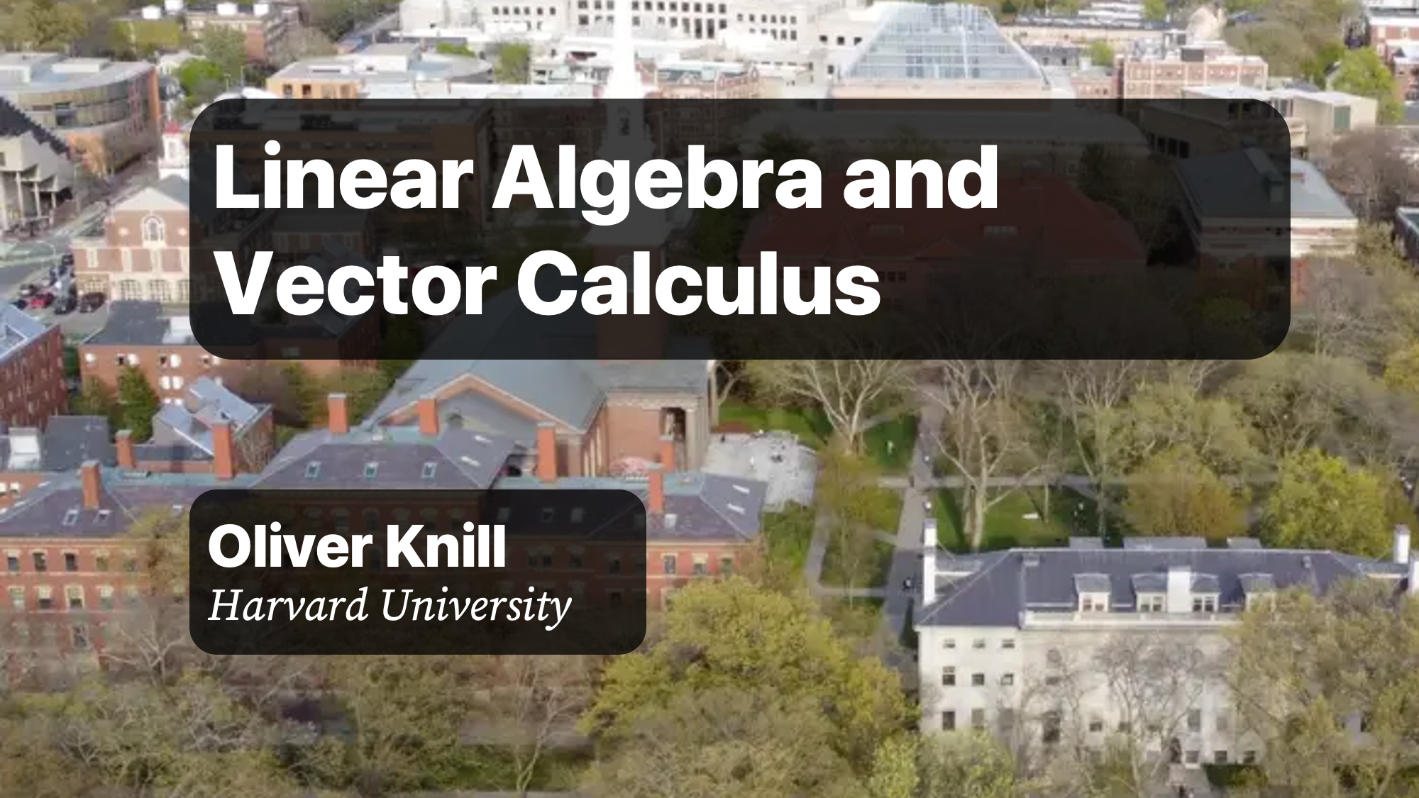 Linear Algebra and Vector Calculus